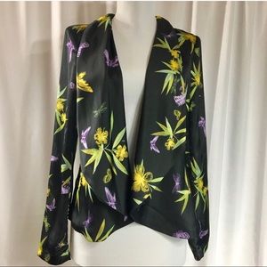 SZ 2 H&M floral butterfly draped blazer jacket